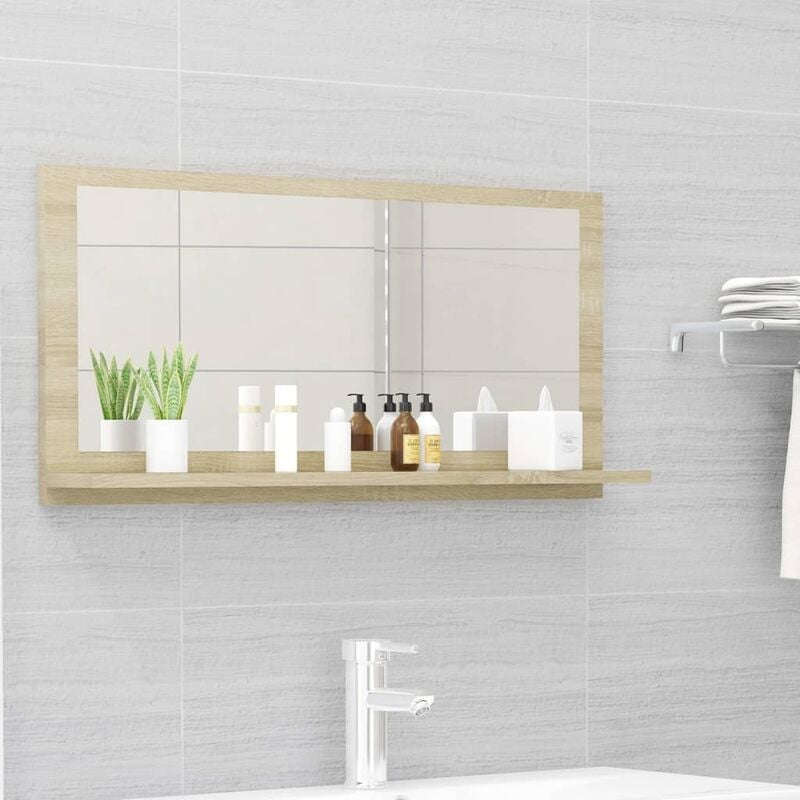 

BHD - Espejo de baño aglomerado color roble Sonoma 80x10,5x37 cm