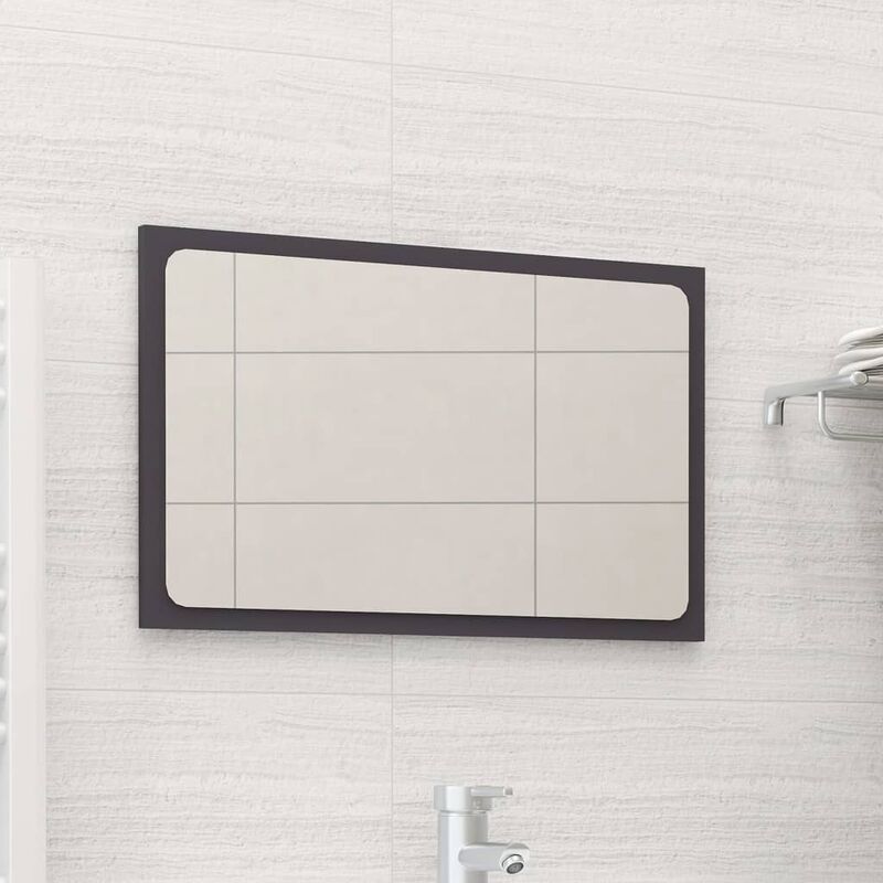 

Espejo de baño aglomerado gris 60x1,5x37 cm