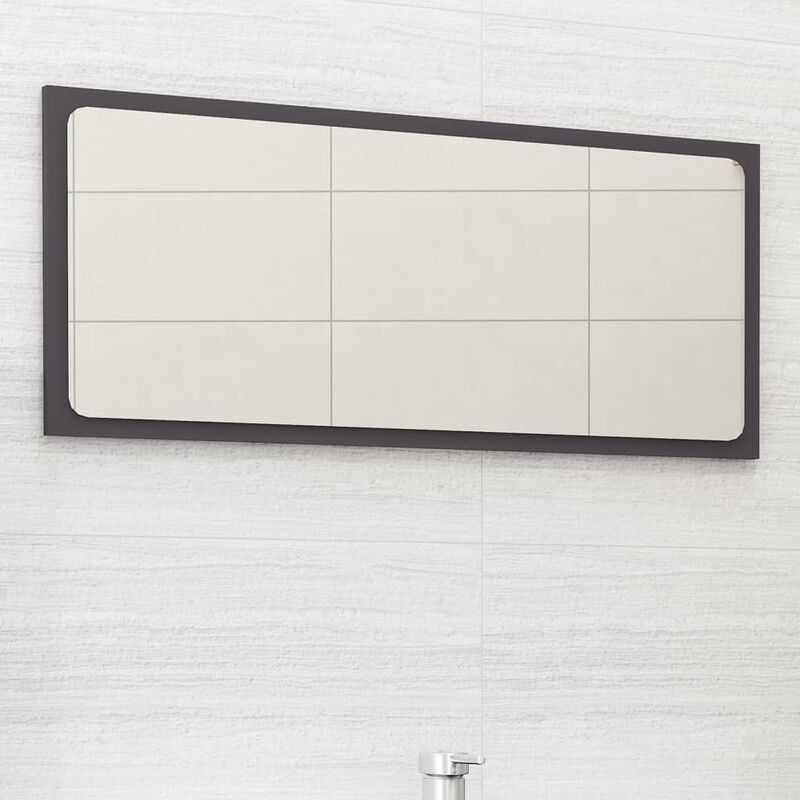 

Espejo de baño aglomerado gris 80x1,5x37 cm