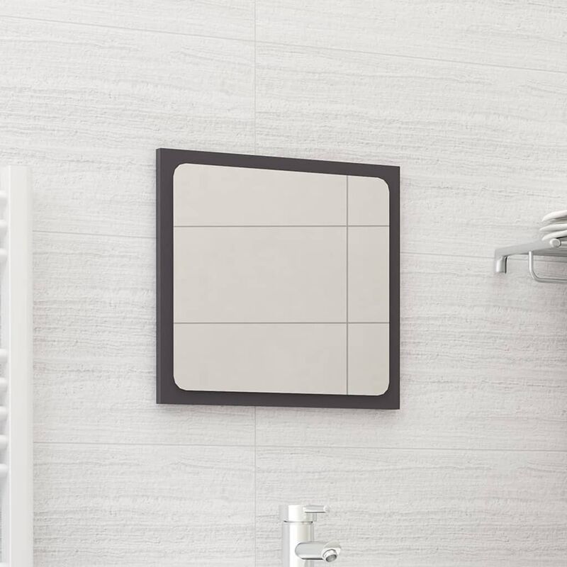 

BHD - Espejo de baño aglomerado gris brillante 40x1,5x37 cm