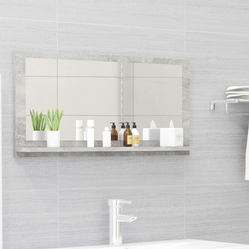 

BHD - Espejo de baño aglomerado gris hormigón 80x10,5x37 cm