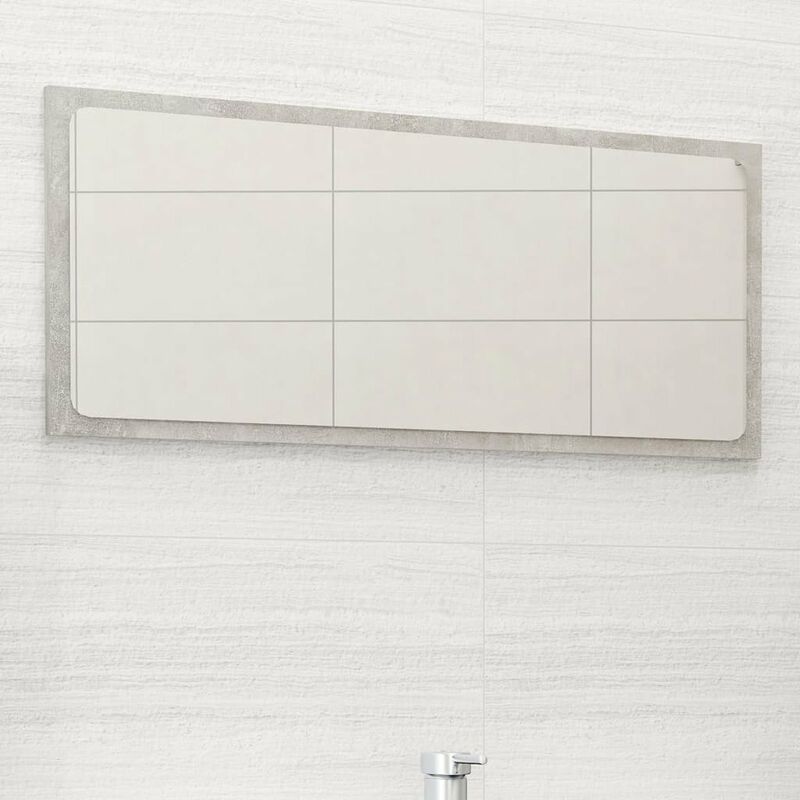 

Happyshopping - Espejo de bano aglomerado gris hormigon 80x1,5x37 cm