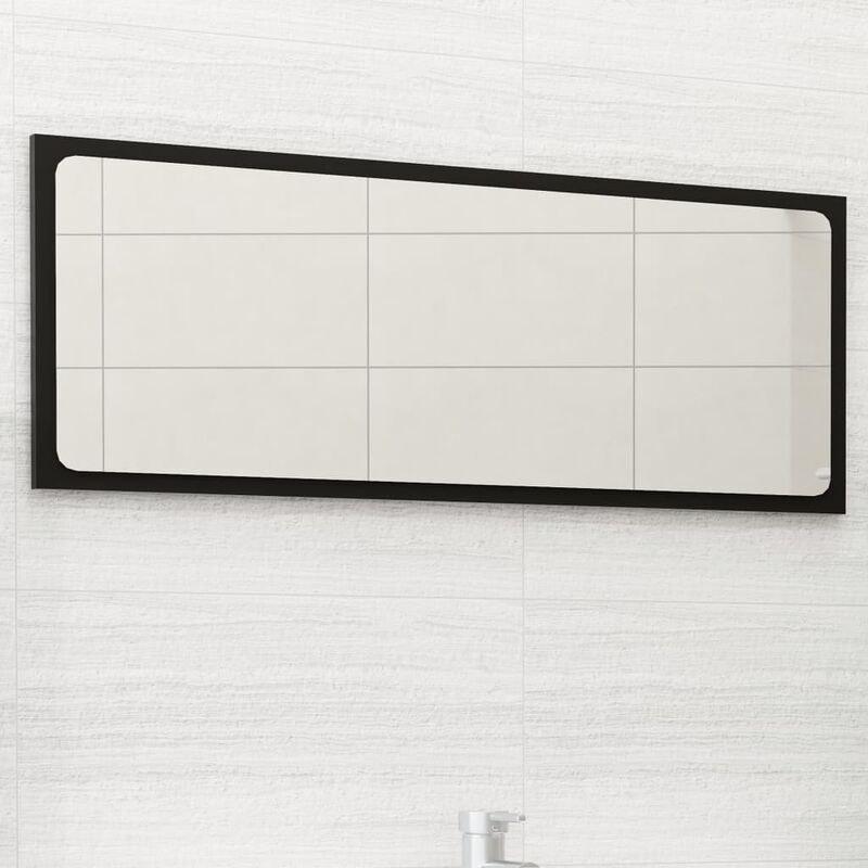 

Espejo de baño aglomerado negro 90x1,5x37 cm