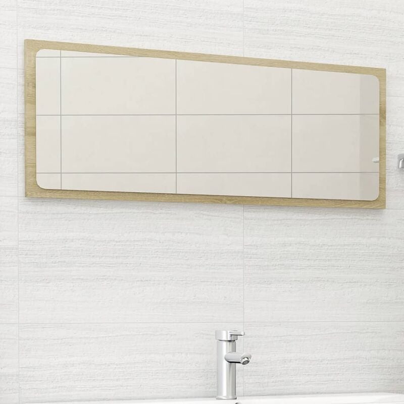 

Espejo de baño aglomerado roble Sonoma 100x1,5x37 cm