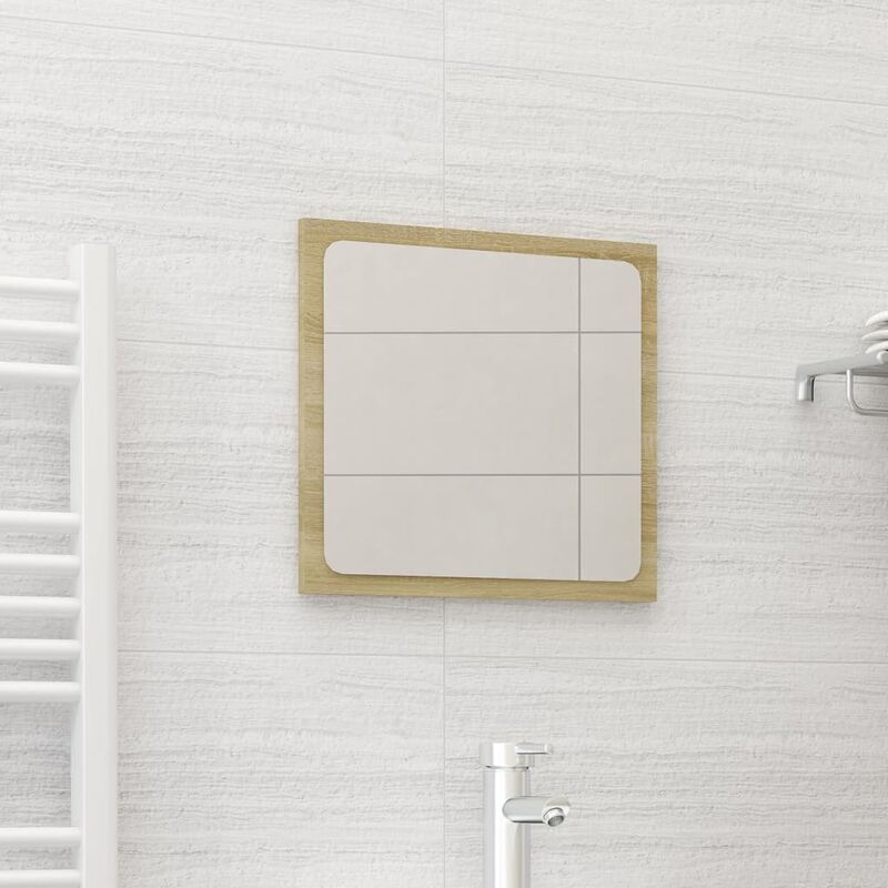 

Espejo de baño aglomerado roble Sonoma 40x1,5x37 cm
