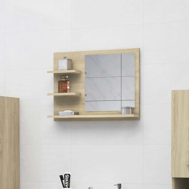 

BHD - Espejo de baño aglomerado roble Sonoma 60x10,5x45 cm