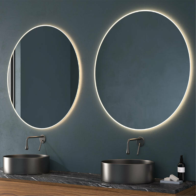 

Eurobath - Espejo de baño CALEDONIA. Luz neutra LED integrada en el espejo 80 cm Con Antivaho Con interruptor táctil