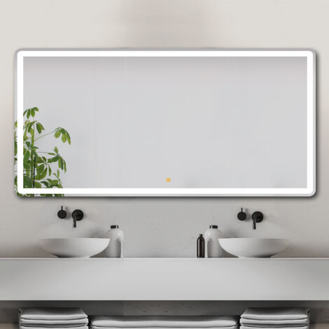Espejo de baño con antivaho y luz LED VITARA, 120x70cm - MANILLONS TORRENT