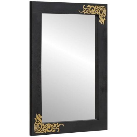 Espejo de baño con espejo Negro y Plata 70 x 50 x 2,5 cm