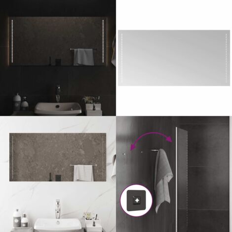Espejo de baño con LED 100x50 cm - Espejo con luz LED - Espejo de baño impermeable