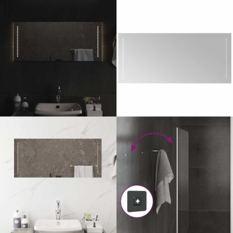 Espejo de baño con LED 90x40 cm - Espejo de baño impermeable - Espejo de baño IP65