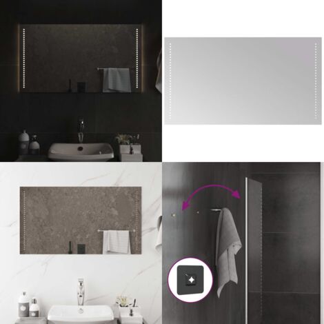 Espejo de baño con LED 90x50 cm - Espejo de baño impermeable - Espejo de baño IP65