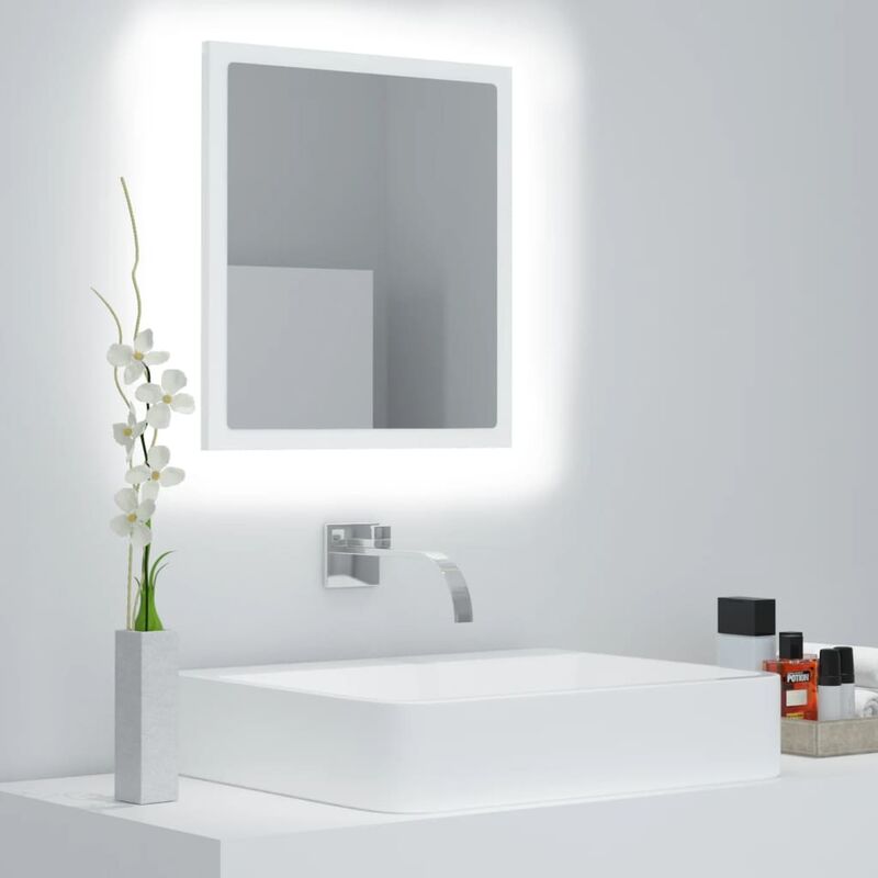 

BHD - Espejo de baño con LED aglomerado blanco 40x8,5x37 cm