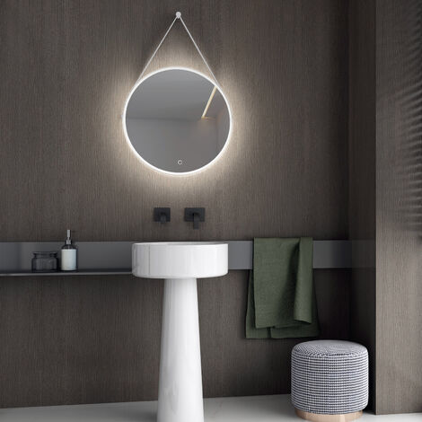 Espejo de baño con luz LED 2884-  con calefacción del espejo y ajuste de luz cálida/fría - Redondo Ø 60 cm