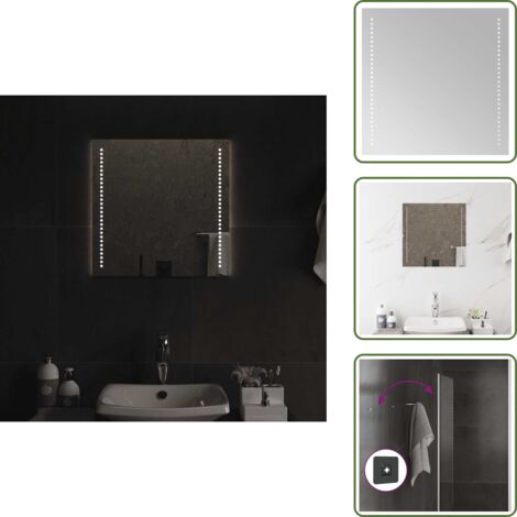 Espejo de baño con USB - vidaXL Espejo de baño con LED 50x50 cm -
