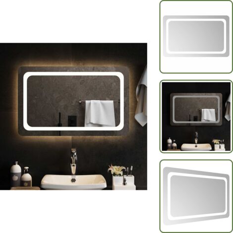 Espejo de baño con USB - vidaXL Espejo de baño con LED 80x50 cm -