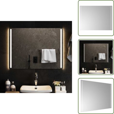 Espejo de baño con USB - vidaXL Espejo de baño con LED 80x60 cm -