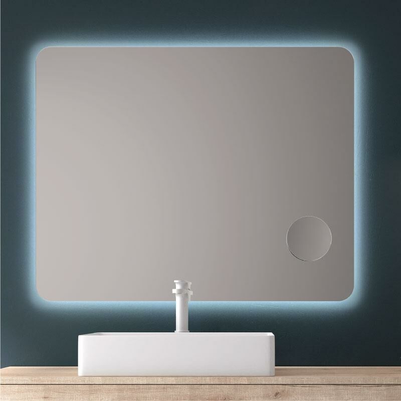 

Eurobath - Espejo de baño COOK. Luz fría LED integrada en el espejo 80x80 cm Sin Antivaho Sin interruptor táctil