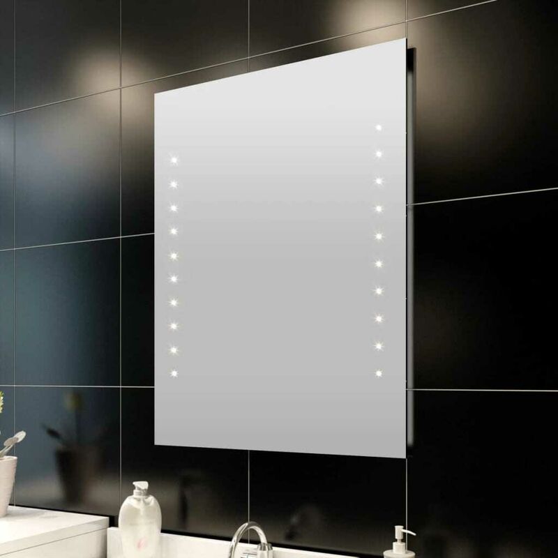 

Espejo de baño de pared con LED 80 x 60 cm