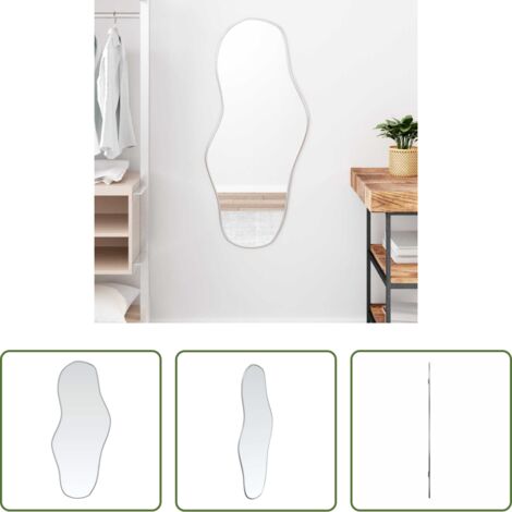 Espejo de baño -  Espejo de pared plateado 100x45 cm