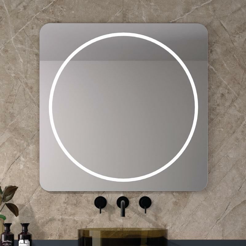 

Eurobath - Espejo de baño FIJI. Luz fría LED integrada en el espejo 80x80 cm Sin Antivaho Con interruptor táctil