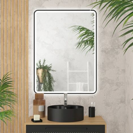 Espejo de Baño LED con Contorno Negro - 100x70cm - GO BLACK LED