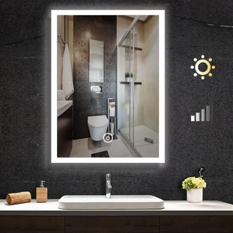 Aquamarin® Espejo de Baño LED - 100x80 cm, CEE A++, Táctil, de Pared, con  Reloj Digital, Altavoz Bluetooth y Espejo con Aumento, 3 en 1 Luz Blanca  Fría/Cálida/Neutra-Espejo con Iluminación, con Luz 