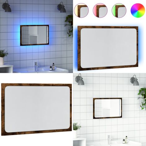 Espejo de baño LED madera ingeniería roble Sonoma 60x8,5x38 cm - Espejo LED - Espejo de baño con luz