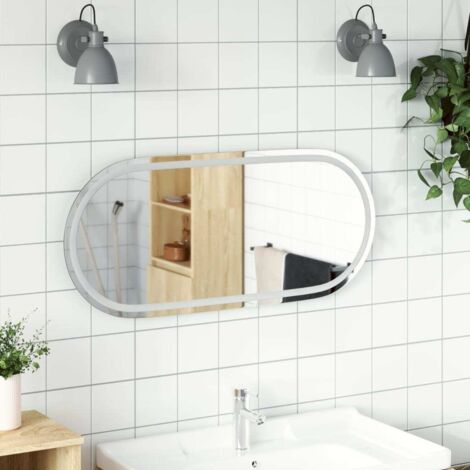Espejo de baño LED ovalado 100x45 cm vidaXL