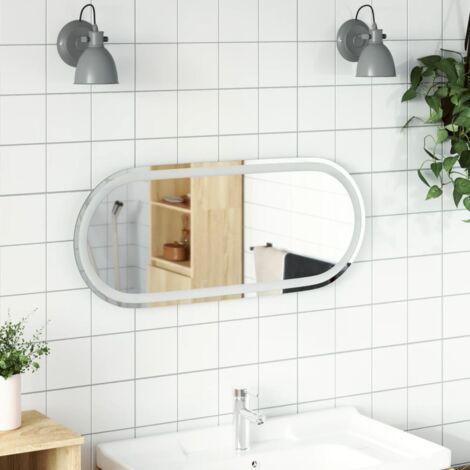 Espejo de baño LED ovalado 90x40 cm vidaXL