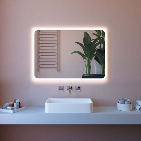 Espejo de baño led táctil retroiluminado 100x70 cm con bluetooth ETR100-L