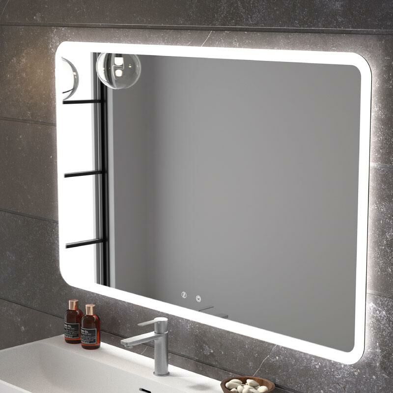 

Eurobath - Espejo de baño MYKONOS. Luz fría LED integrada en el espejo 60x80 cm Con Antivaho Sin interruptor táctil