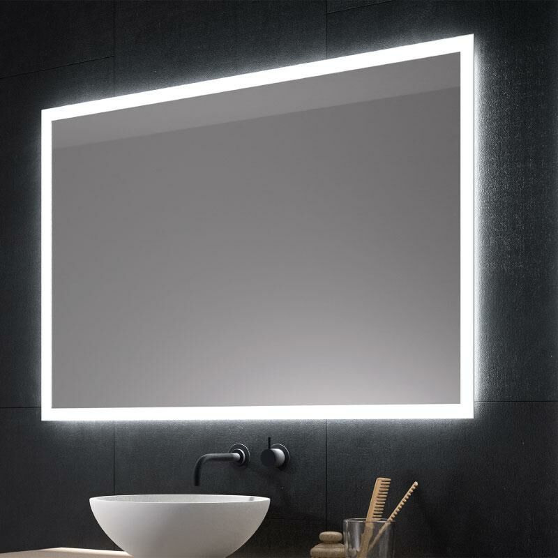 

Eurobath - Espejo de baño PARADISE. Luz fría LED integrada en el espejo 100x70 cm Sin Antivaho Con interruptor táctil