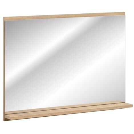 Espejo de baño rectangular 80x57 cm con borde para almacenamiento