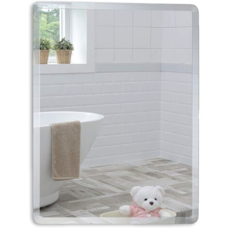 Espejo de baño rectangular, sencillo y elegante, de pared (60 cm x 50 cm)