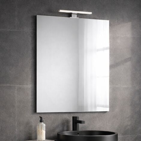 Espejo De Baño Reversible De 80X60 Con Lámpara Cromada De 20Cm