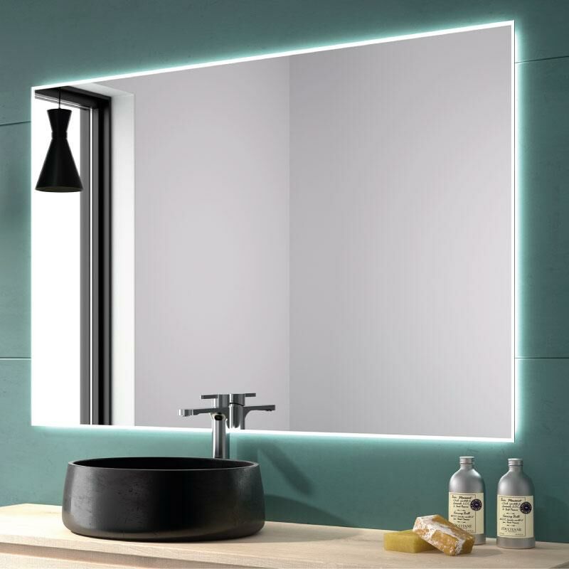 

Eurobath - Espejo de baño SANTORINI. Luz fría LED integrada en el espejo 100x80 cm Con Antivaho Con interruptor táctil