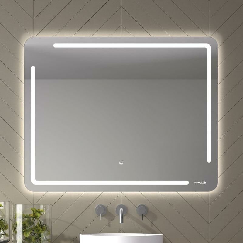 

Eurobath - Espejo de baño SATUNA. Luz fría LED integrada en el espejo 100x80 cm Sin Antivaho Con interruptor táctil