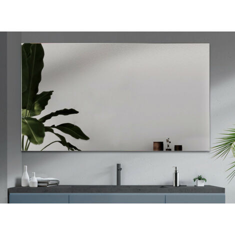 Espejo de baño sin luz rectangular 140x70 Canto Pulido Manillons Torrent - Acero