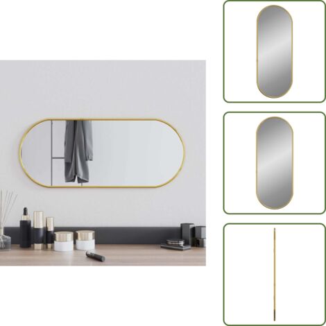 Espejo de baño - vidaXL Espejo de pared ovalado dorado 60x25 cm - Espejo de tocador