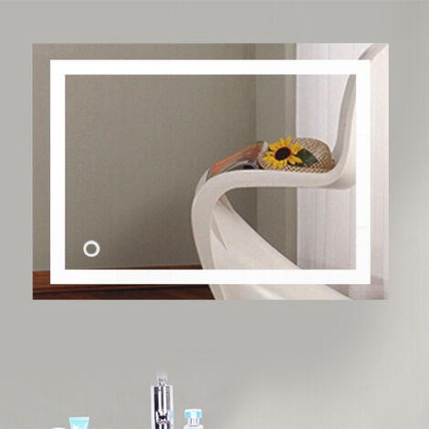 Espejo de baño,Espejo led,22W + Interruptor Blanco frío + Toque (50 x70 cm)