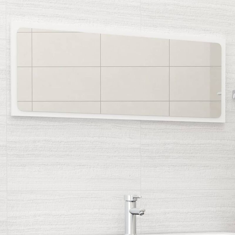 

Espejo de baño aglomerado blanco 100x1,5x37 cm - Blanco