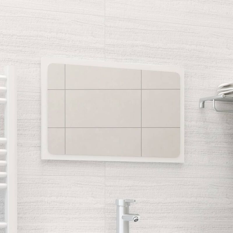 

Youthup - Espejo de baño aglomerado blanco brillante 60x1,5x37 cm - Blanco