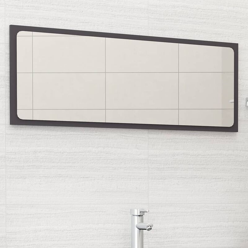 

Youthup - Espejo de baño aglomerado gris 100x1,5x37 cm - Gris