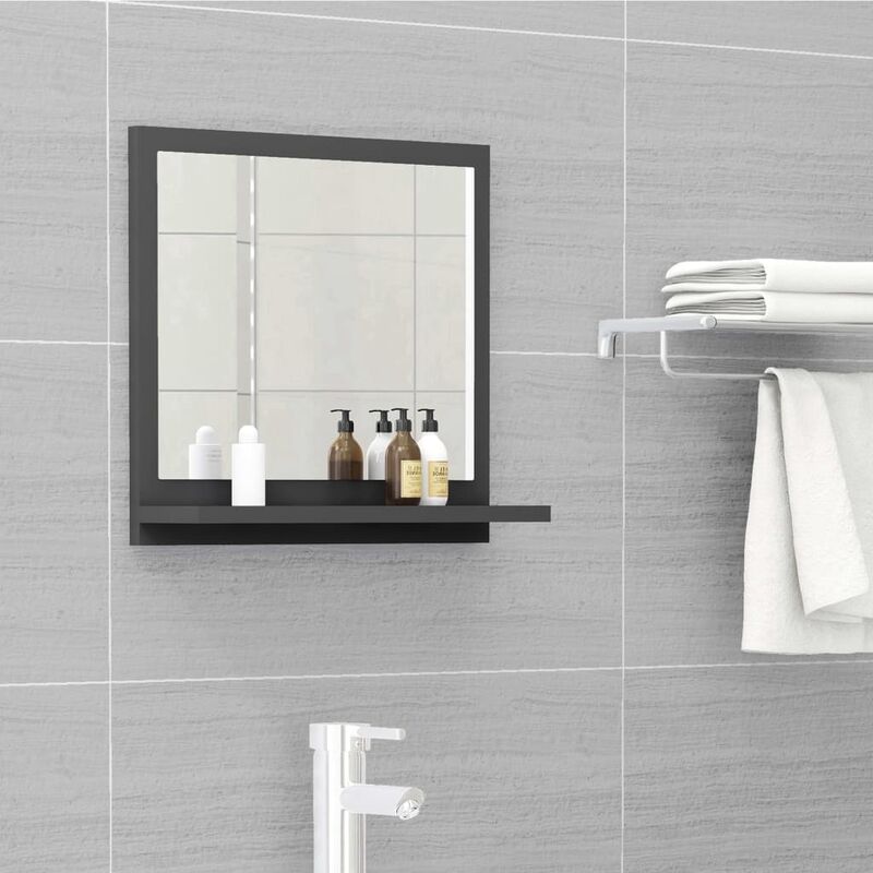 

Espejo de baño aglomerado gris 40x10,5x37 cm - Gris