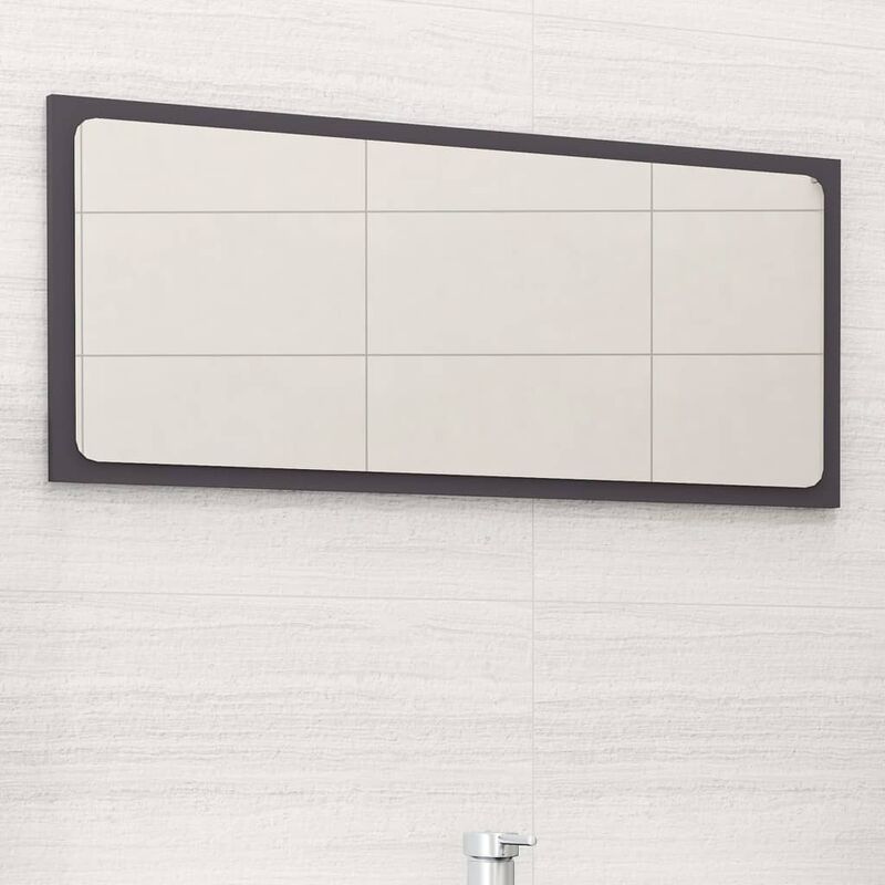 

Youthup - Espejo de baño aglomerado gris 80x1,5x37 cm - Gris