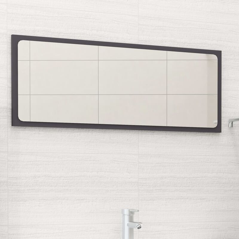 

Youthup - Espejo de baño aglomerado gris 90x1,5x37 cm - Gris