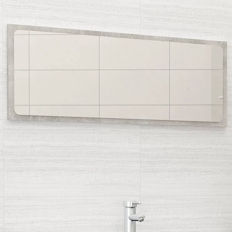 

Youthup - Espejo de baño aglomerado gris hormigón 100x1,5x37 cm - Gris