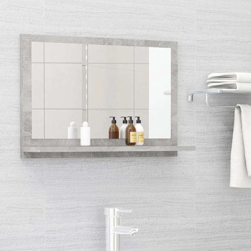 

Youthup - Espejo de baño aglomerado gris hormigón 60x10,5x37 cm - Gris