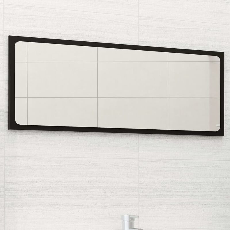 

Espejo de baño aglomerado negro 90x1,5x37 cm - Negro